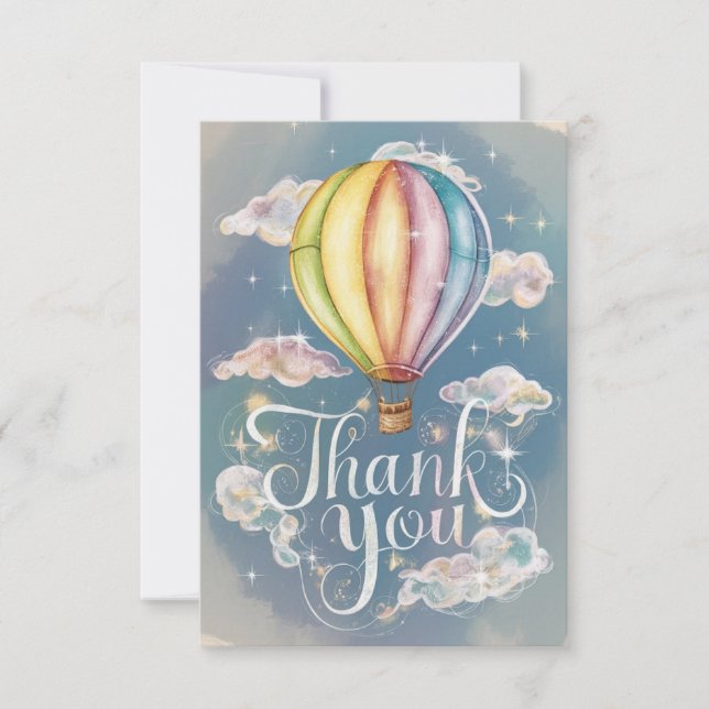 Carte De Remerciements Élégant ballon magique à air chaud (Devant)
