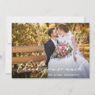 Carte De Remerciements Elégant belle calligraphie Mariage photo