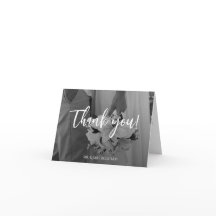 Elegant Black And White Thank You Card