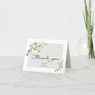 Carte De Remerciements Elégant blanc Calla Lily & Eucalyptus Mariage