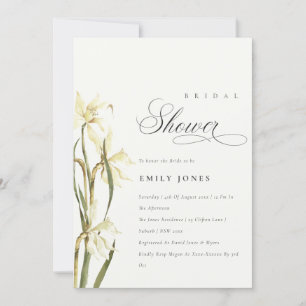 Carte De Remerciements Élégant blanc mignon Daffodil Fête des mariées Inv