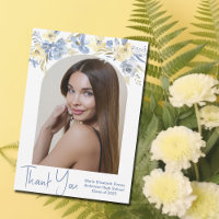 Élégant bleu jaune floral photo Diplômé