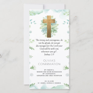 Carte De Remerciements Elégant bleu vert Confirmation Signet Faveur