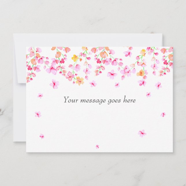 Carte De Remerciements Élégant Blossom de votre message (Devant)