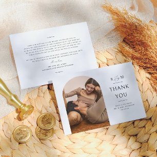 Carte De Remerciements Elégant Boho Arch Moderne Ampersand Mariage