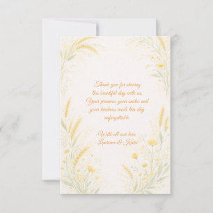 Carte De Remerciements Elegant Botanical Wedding Thank You Card