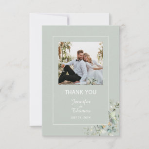 Carte De Remerciements Elégant Botanique Eucalyptus Verdure Succulent 
