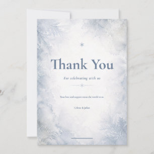Carte De Remerciements Élégant Brouillard Bleu Hiver Gelé Timeless Glacé