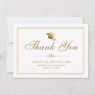 Carte De Remerciements Élégant Casquette blanc de la fin de l'épreuve Gol