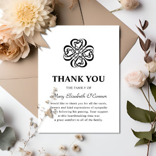 Carte De Remerciements Élégant Céltic Clover Luck Bereavement