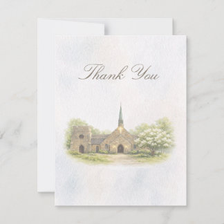 Carte De Remerciements Elegant Chapel Wedding Thank You Card