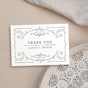 Carte De Remerciements Elégant classique classique classique classique ma