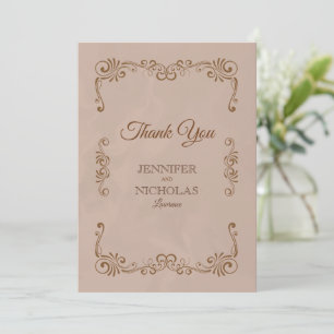 Carte De Remerciements Élégant classique Vintage Mariage formel