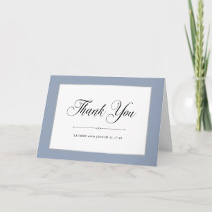Carte De Remerciements Elegant Couture   Dusty Blue Thank You