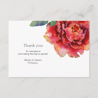 Carte de remerciements élégant de mariage de