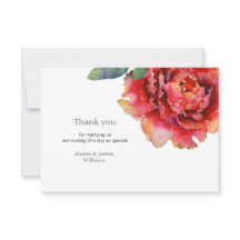 Carte de remerciements élégant de mariage de