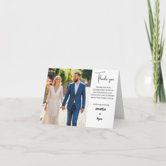 Carte de remerciements ÉLÉGANT DE MARIAGE - STYLE  (Devant)