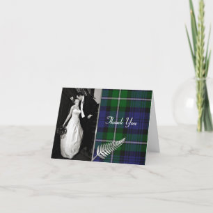 Carte de remerciements élégant de photo de plaid