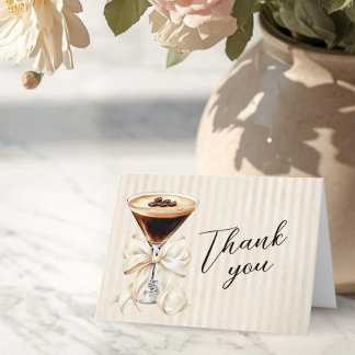Carte De Remerciements Elegant Espresso Martini Folded Thank You Card