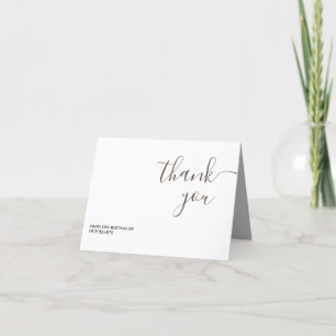 Carte De Remerciements Élégant esthétique minimaliste MerciYou Plier Cart