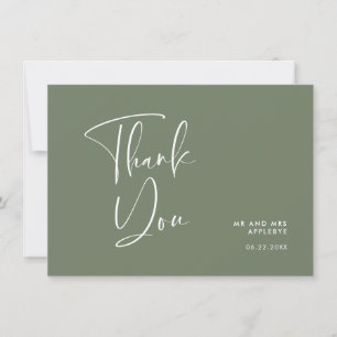 Carte De Remerciements Élégant et moderne mariage vert foncé