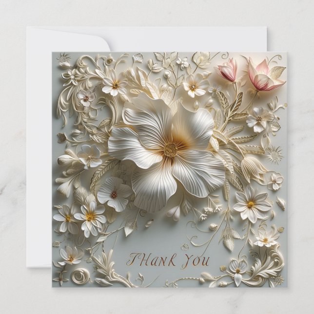 Carte De Remerciements Élégant et orné (Devant)