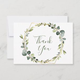 Carte De Remerciements Elégant Eucalyptus moderne Aquarelle Wreath Boho