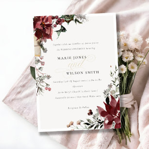Carte De Remerciements Élégant Festif d'hiver chaud Foliage Mariage Invit