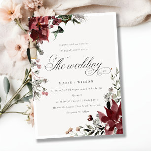 Carte De Remerciements Élégant Festif d'hiver chaud Foliage Mariage Invit