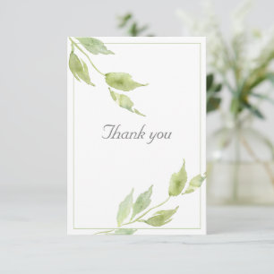 Carte De Remerciements Elégant Feuille Mariage d'aquarelle
