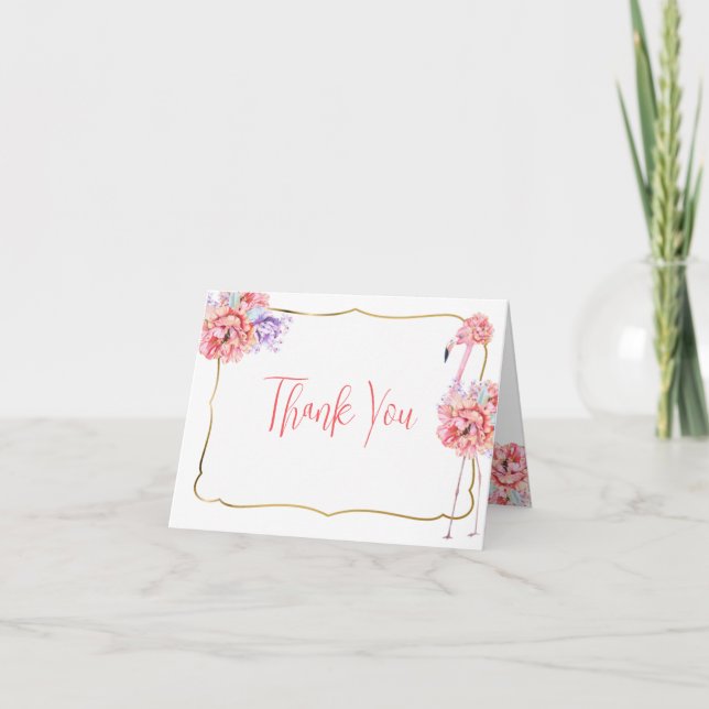 Carte De Remerciements Elegant Flamingo Note Card (Devant)