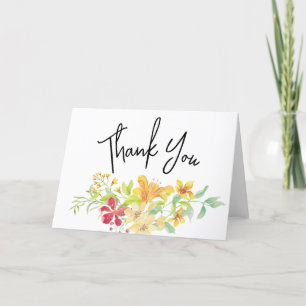 Carte De Remerciements Élégant floral clair   Fête des mariées chic