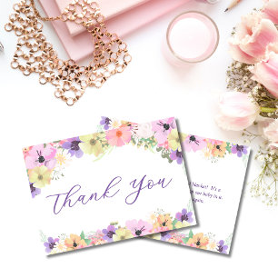 Carte De Remerciements Elegant Floral Garden