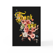 Elegant Floral Thank You Card with Custom Photo
