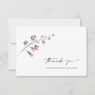 Carte De Remerciements Elegant Floral Wedding