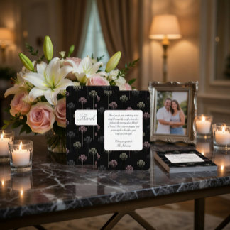 Carte De Remerciements Elegant Funeral Thank You Card with Soft Flowers