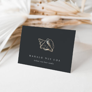 Carte De Remerciements Elegant Gold Conch Shell Business Client