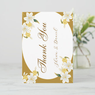 Carte De Remerciements Elegant Gold Floral Thank you Card