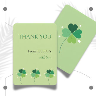 Carte De Remerciements Elegant Green Clover Zazzle Thank You Card
