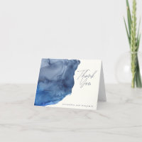 Elégant Indigo Abstrait Mariage d'aquarelle