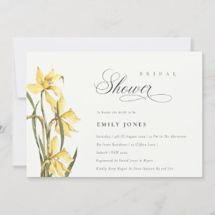 Carte De Remerciements Élégant joli Jaune Daffodil Fête des mariées Invit