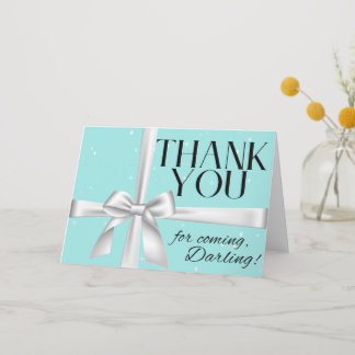 Carte De Remerciements Elegant, light blue thank you card