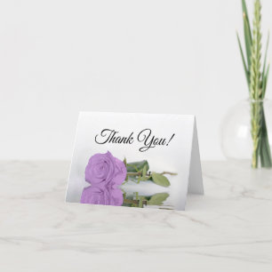 Carte De Remerciements Élégant Lilac violet Rose photo Mariage intérieur