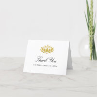 Elégant Lotus Or Fleur mariage personnalisé