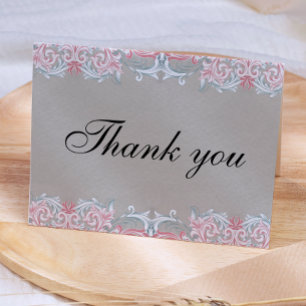 Carte De Remerciements Élégant manuscrit rose