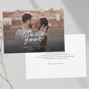 Carte De Remerciements Élégant Mariage à la main