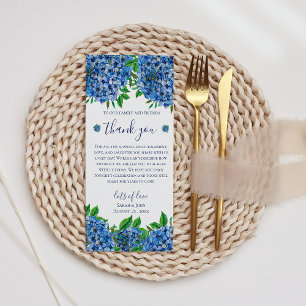 Carte De Remerciements Élégant Mariage d'aquarelle Blue Hydrangeas
