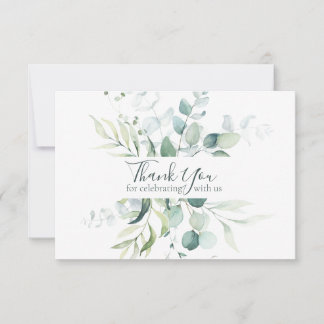 Carte De Remerciements Elégant Mariage d'aquarelle botanique Eucalyptus