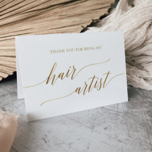 Carte De Remerciements Elégant Mariage de calligraphie or