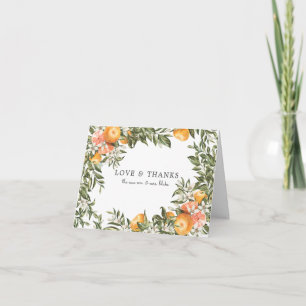 Carte De Remerciements Élégant Mariage de photos du verger de Citrus